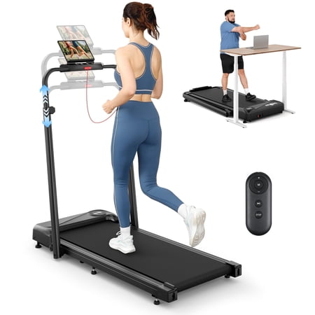 COFUNOK Walking Pad, 2 in 1 Foldable Treadmills for Home, 2.5HP Under Desk with Handle Bar, 16" Widened Running Belt, with Remote Control