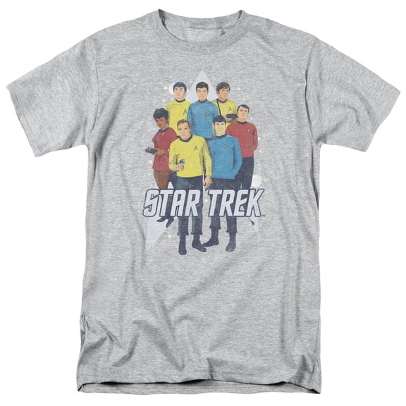 Star Trek Here Here Adult 18/1 T-Shirt Athletic Heather