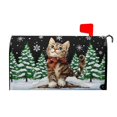 thumbnail image 1 of Funda de buzón Harooni, grande, 65 x 53 cm, magnética, diseño de gato navideño, 1 of 7