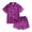 Purple, variant on Boys Pajamas Two-Piece Set Baby Satin Silk Short Sleeves Sleepwear 2 Piece Button Down Classic Shorts Sleepwear Outfit Set Children'S Comfortable Loungewear Size 12 Years-13 Years