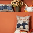 thumbnail image 3 of Fall Pillow Covers 18x18 Inch Fall Autumn Thanksgiving Ink Painting Blue Pumpkins Pillowcovers Cotton Linen DecorativeDecoration for Home Couch, 3 of 6