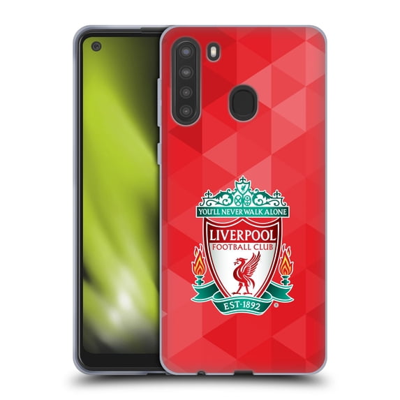 Head Case Designs Officially Licensed Liverpool Football Club Crest 1 Red Geometric 1 Soft Gel Case Compatible with Samsung Galaxy A21 (2020)