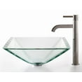 thumbnail image 6 of Kraus C-GVS-901-19mm-1007 Clear Aquamarine Glass Vessel Sink and Ramus Faucet, 6 of 7
