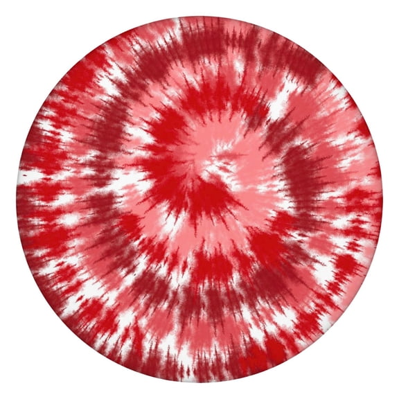 Colorful Tie Dye Pattern Round Fitted Tablecloth with Elastic Edge,Dining Table Cover Waterproof,Outdoor Round Tablecloth for Camping,Dining,Indoor and Outdoor