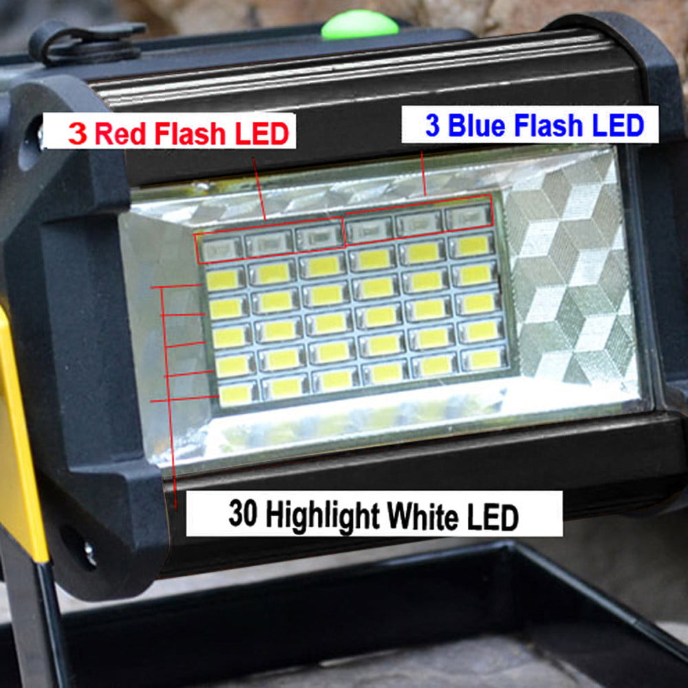 50W 36 LED Rechargeable Floodlight Lamp Portable Spotlight Flood Spot Work Light 