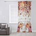 thumbnail image 3 of Thanksgiving Semi Sheer Curtains Drapes for Living Room, Bedroom, French Doors Window 108 Inches Long, Fall White Orange Pumpkin Leaves Wooden Rod Pocket Chiffon Curtain Drapery Voile Drape Panel, 3 of 6