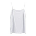 thumbnail image 5 of Spring Tops for Women Women's Neck Sleeveless Knit Ribbed Fitted Casual Crop Tank Top Lacy Top Crop Camisole with Shelf Bra Tops Women Pack Weight Set Bar Sleep for Soft Lace Bra Ladies Silk White L, 5 of 6