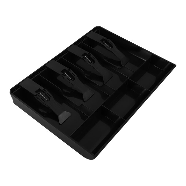 STRANDCHIC Bill Coin Cash Insert Tray For Cash Drawer Heavy Duty Box For Home Use Black