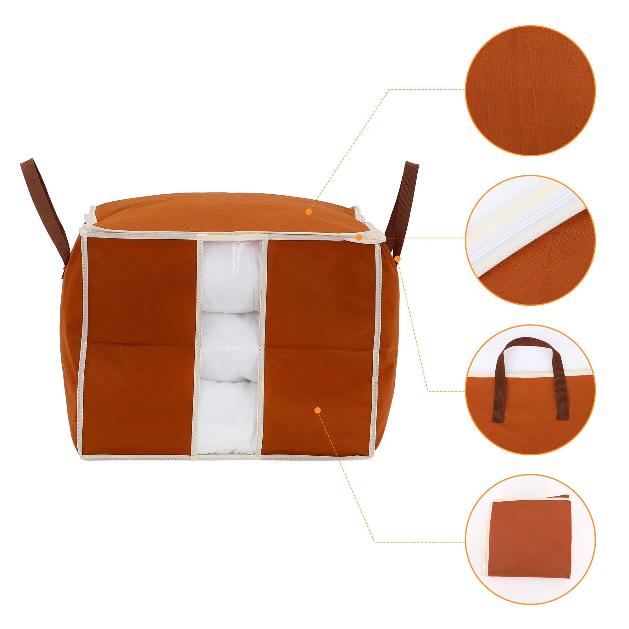 Unique Bargains 1 Pack Clothes Storage Storage Bags Orange 43*20*20in