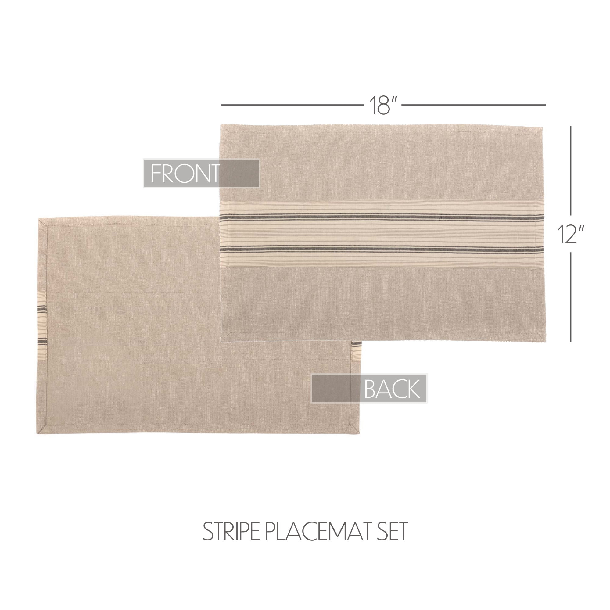 VHC Brands Farmhouse Tabletop & Kitchen-Sawyer Mill Runner, Placemat Set 12x18, Dark Creme Tan