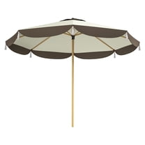 9FT Patio Umbrella, UPF 50  Outdoor Market Umbrella - Vented, 8 Ribs, Cream White for Deck, Backyard, Lawn