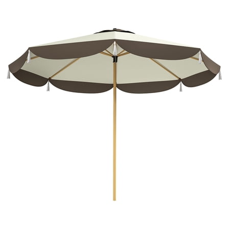 9FT Patio Umbrella, UPF 50  Outdoor Market Umbrella - Vented, 8 Ribs, Cream White for Deck, Backyard, Lawn