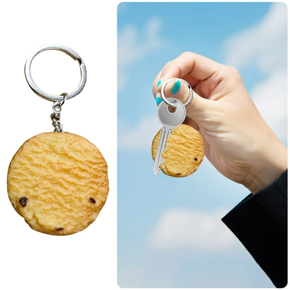 Food Shaped Keychain Cookie Toy Model Keyring Cute Pendant Gift