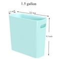 thumbnail image 2 of Youngever 1.5 Gallon Slim Trash Can, Plastic Garbage Container Bin, Small Trash Bin with Handles for Home Office, Living Room, Study Room, Kitchen, Bathroom (1 Pack Mint), 2 of 4