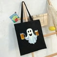 thumbnail image 6 of RUIYC Canvas Tote Bag for Women, Large Capacity Shoulder Bag, Camping and Cute Ghost Halloween Funny Drinking Beer 14.1x15.7in, 6 of 6