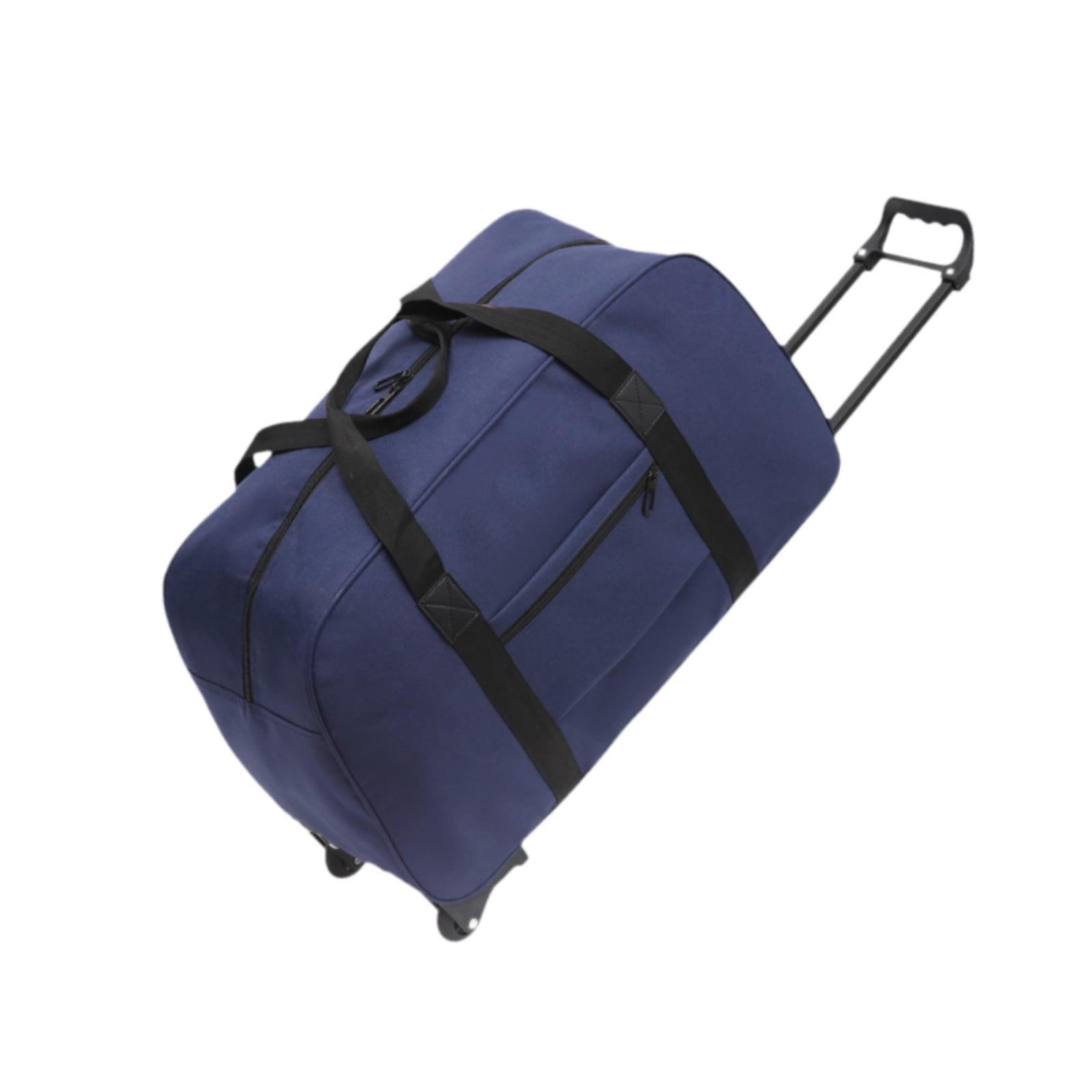 Wzmzjy Wheeled Duffel Bag Suitcase Telescoping Handle Handbag Men Women Multifunctional blue