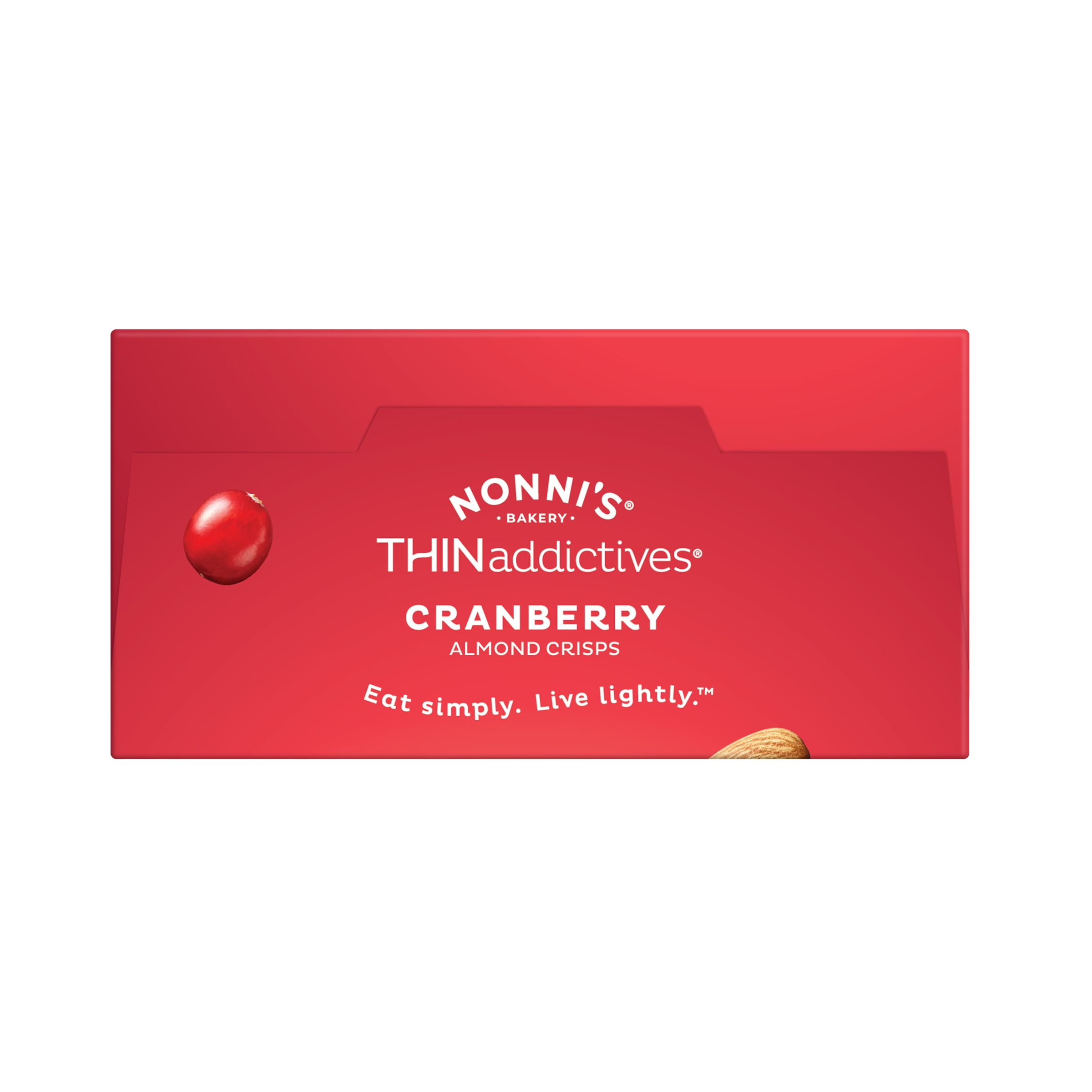 (3 pack) Nonni's THINaddictives Cranberry Almond Thin Cookies, 18 Count - 6 packs of 3 Cookies, 4.4 oz. Individually Wrapped. Artisan Baked.