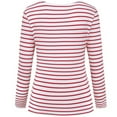 thumbnail image 4 of Blouses for Women Dressy Casual Striped Color Block Long Sleeved Crewneck Pullover Tunics Stretch Comfy Classic Fit Tee Blouses, 4 of 4