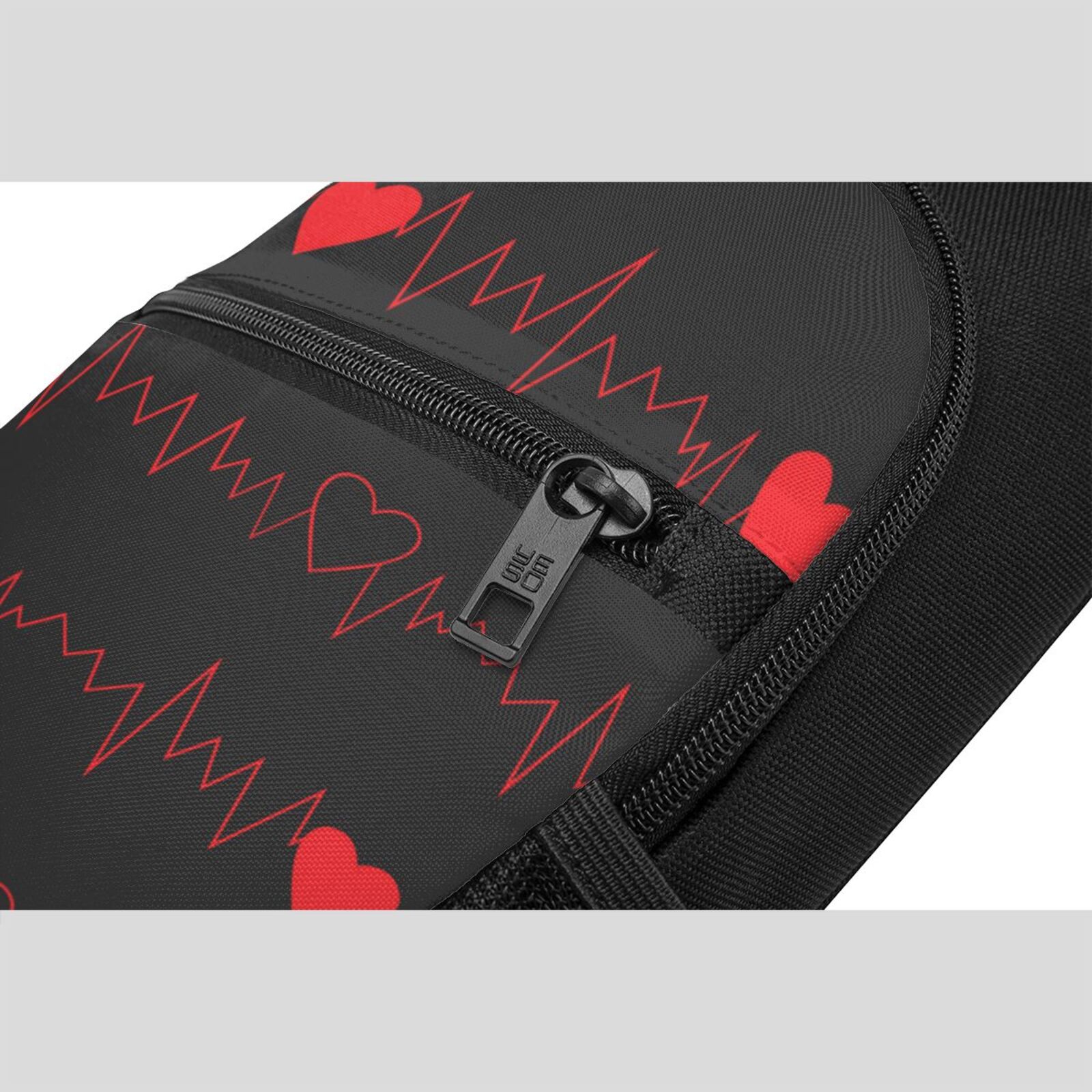 Xecao's Cardiogram and Heart Print Sling Bag: A Versatile Chest, Shoulder, and Crossbody Backpack for Casual Days Out, Perfect for Both Men and Women
