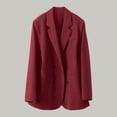 thumbnail image 2 of ClodeEU Women's Blazers Jackets,Notch Lapel Open Front Work Office Jackets,Loose Suit Jackets Red,Womens Plus XXXL, 2 of 7