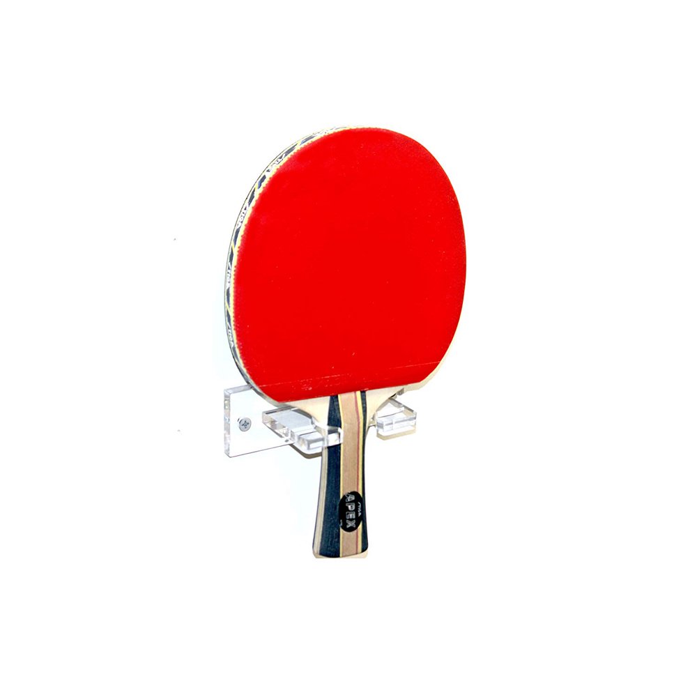 Deluxe Clear Acrylic Vertical Ping Pong Paddle Wall Mount Bracket (A052