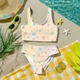 thumbnail image 6 of CCRFTGI Swimsuits for Child Girls Size 7-8 2 Piece Set Swim Vacation Bathing Suit Beach Holiday Stars Bikini Set Cute Summer Girls Fashion Swimsuits Swimwear Yellow 3-4 Years, 6 of 9