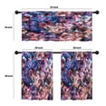 thumbnail image 4 of LALILO Kitchen Curtains and Valances Set of 3 36" Watercolor Window Treatment Tiers for Window Decor, 4 of 5