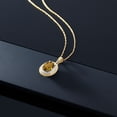 thumbnail image 5 of Gem Stone King 14K Yellow Gold Pendant 1.15 Ct Oval Whiskey Quartz White Diamond, 5 of 5