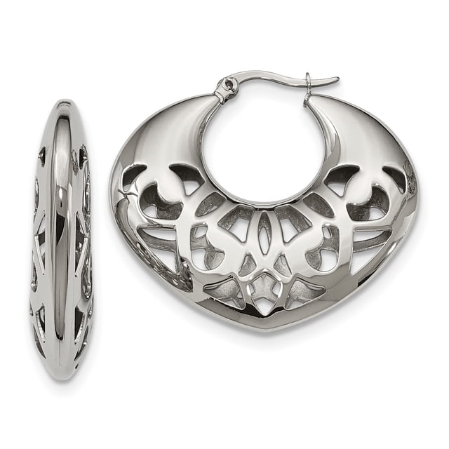 Stainless Steel 40mm Hoop Earrings