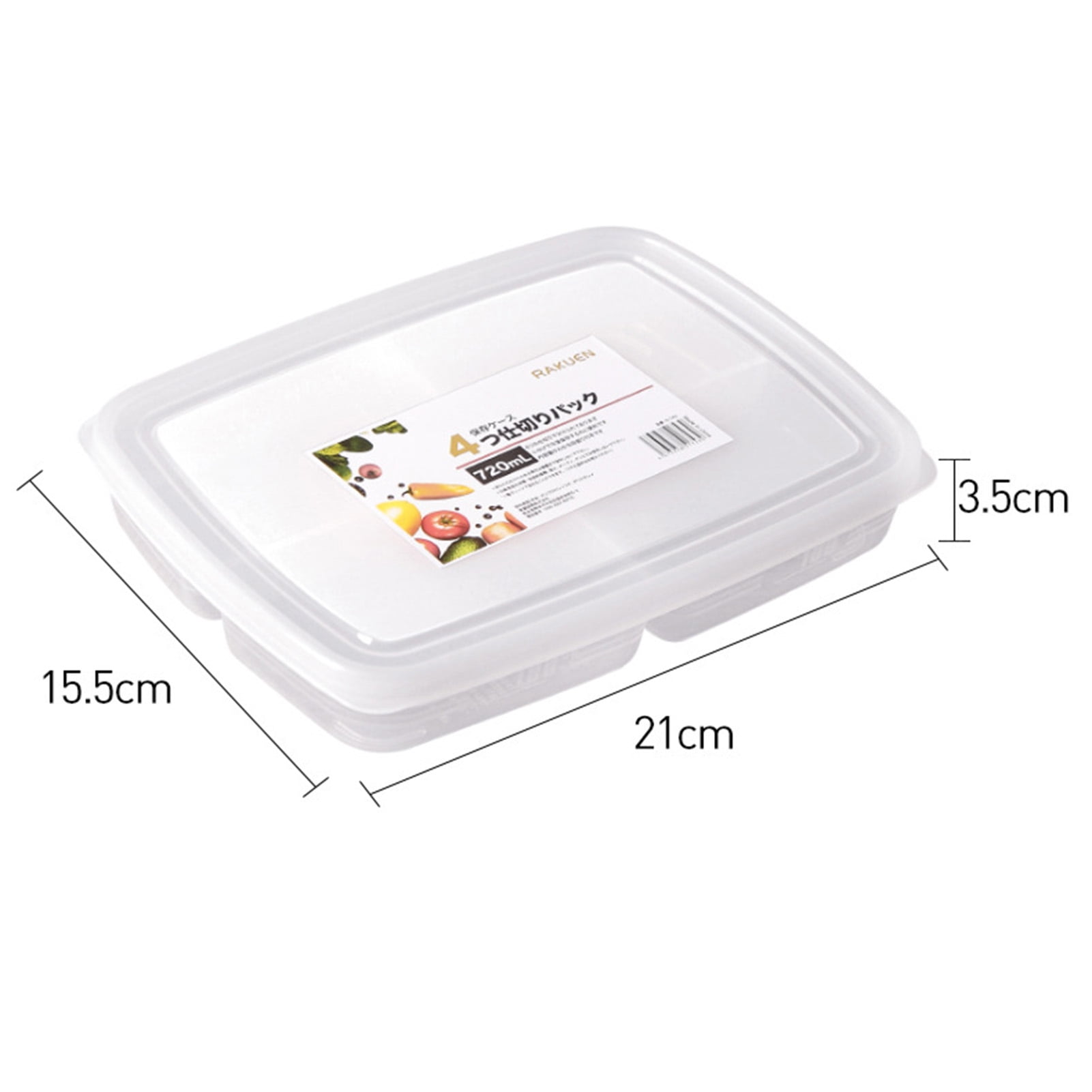Frogued Fridge Storage Box Large Capacity Solid Construction Plastic All-Purpose Easy Snap Lock Airtight Food Container for Home (S), Size: 2XL