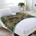 thumbnail image 5 of T-Rex Dinosaur Bedroom Blanket, Thick Plush Flannel Fleece with Assorted Prehistoric Dino Prints, Warm All Season Throw for Bed Couch & Camping - 60"x50", 5 of 8