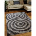 thumbnail image 1 of 5 x 8 ft. Shag Geometric Hand Tufted Polyester Area Rug, Gray & White, 1 of 1
