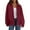 Wine Red, variant on Women's Faux Suede Motorcycle Jacket Trendy Fall Fashion Oversized Zip Up Coats Winter Clothes Outerwear