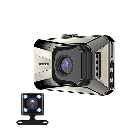 Anckoeil Automobile and Motorcycle Products 3-Inch Driving Recorder HD Night Vision Reversing Image Front and Rear Lens Free Installation Driving Recorder