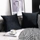 thumbnail image 1 of Paquete de 2 fundas de almohada de 18 x 18 pulgadas/45 x 45 cm, fundas de almohada cuadradas de terciopelo a rayas para sofá de granja, decoración de sala de estar en casa, inserto, 1 of 5