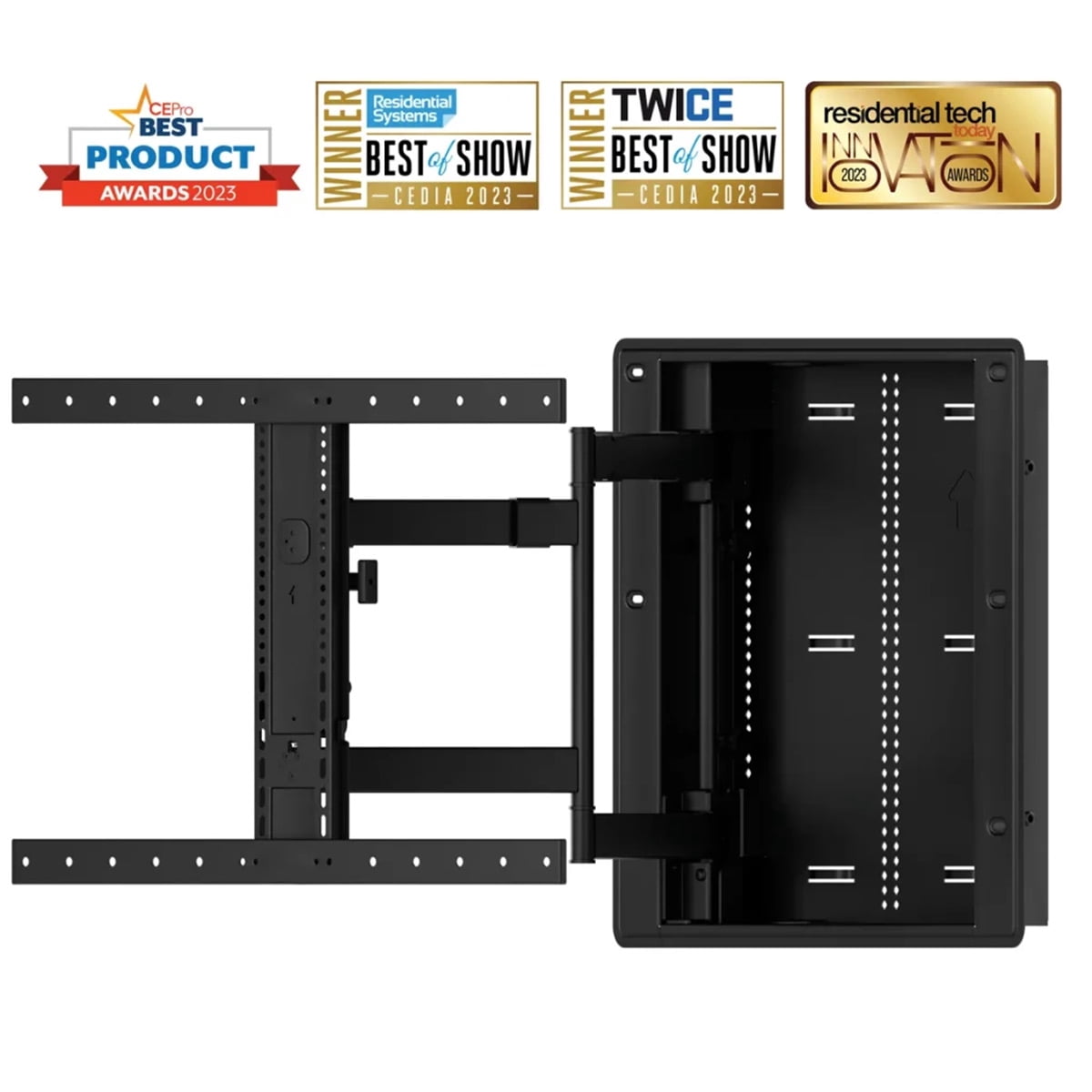 SANUS Recessed TV Wall Mount for 42"-85" Screens - Premium Full Motion TV Mount Tilts, Swivels & Extends For Optimal Views - Easy Install & Low Profile Design - VIWLF128-B2