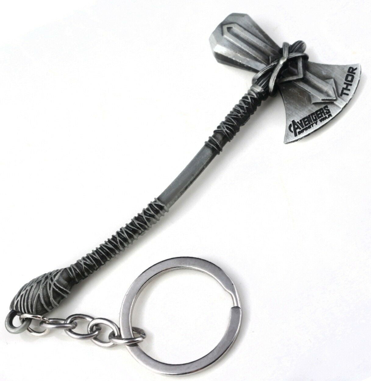 Marvel Comics Avengers Thor 3 Hammer Pewter Keychain Key Ring With Clip 