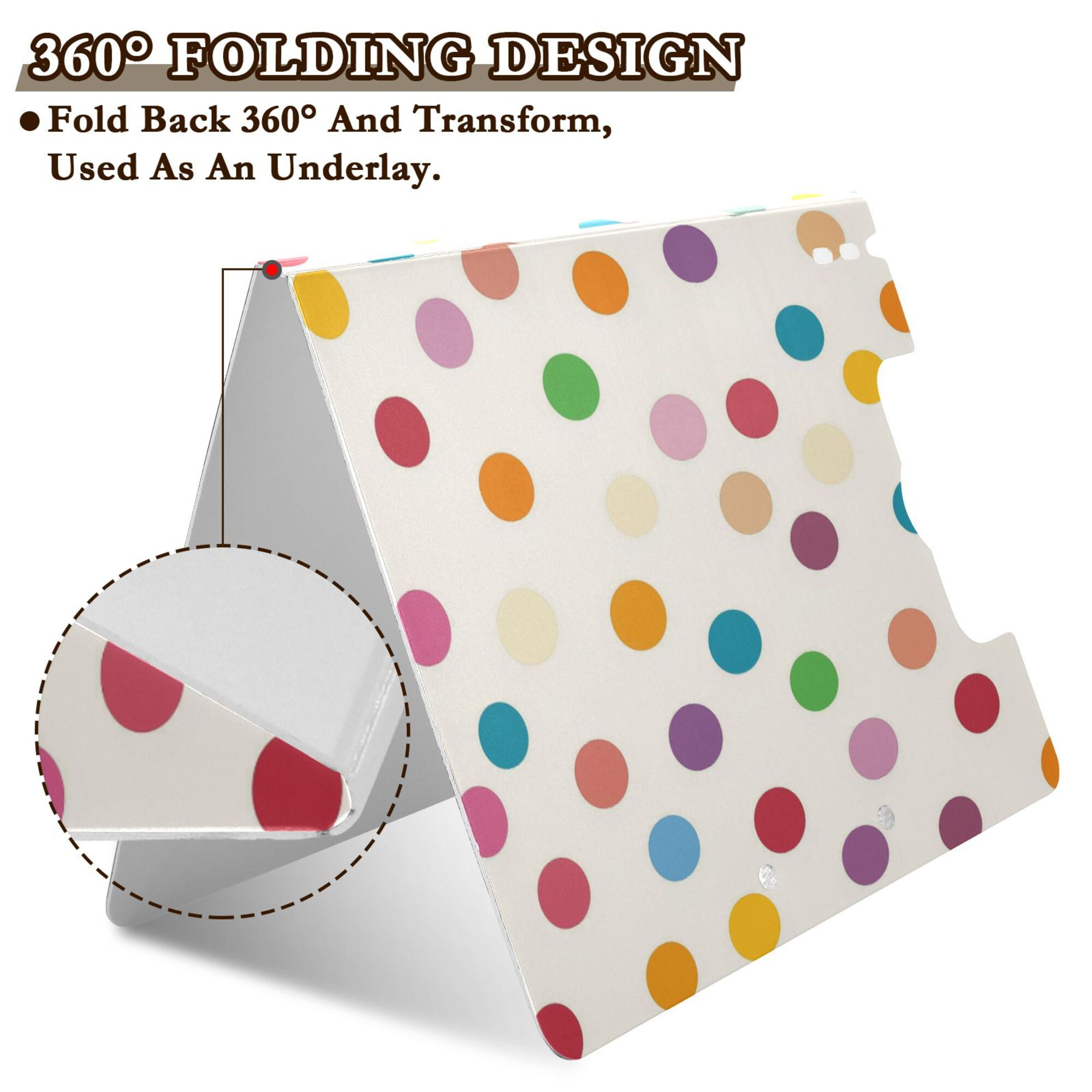FORMRS A4 Clipboard Folder with Pen Holder Horizontal Foldable School Office Binder, Polka Dot