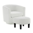 thumbnail image 5 of Kevinplus Swivel Accent Chair 360° Comfy Recliner Corduroy Arm Chair Single Sofa with Ottoman for Living Room Bedroom,White, 5 of 14