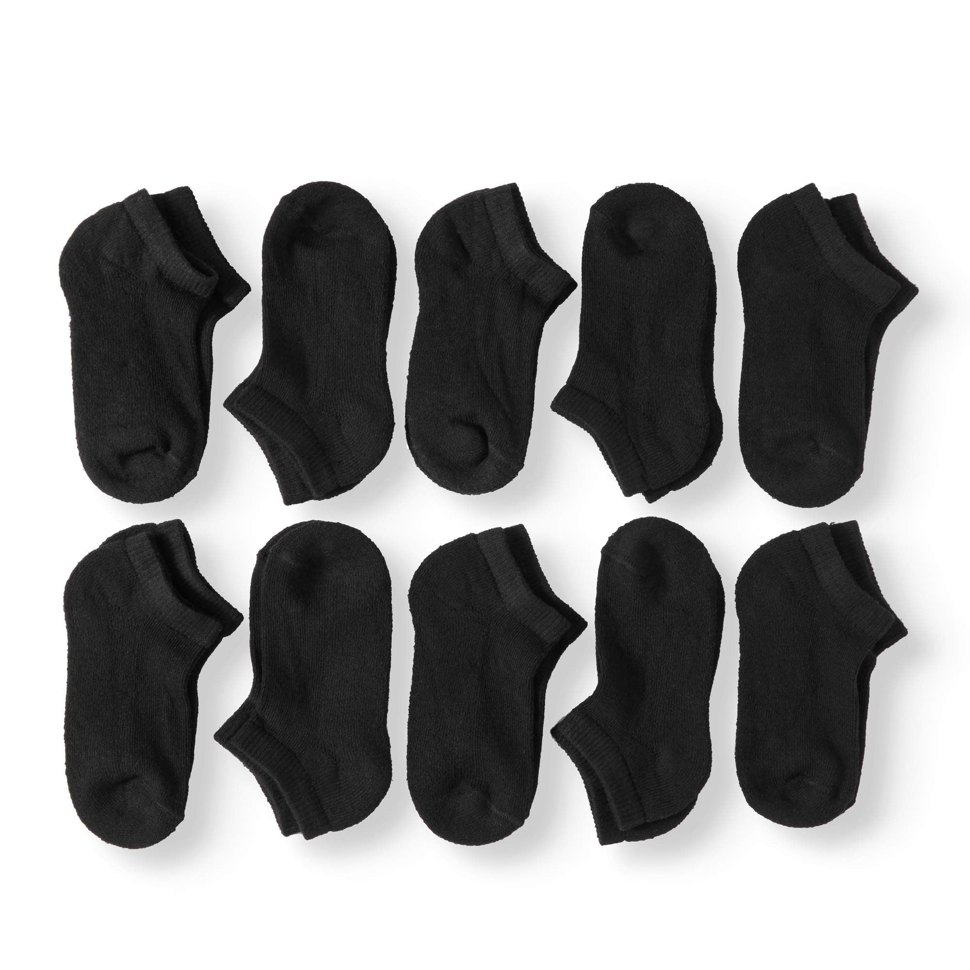 Wonder Nation Boys Cushioned No Show Socks, 10 Pack, Sizes S (4-8.5) - L (3-9)