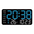 thumbnail image 1 of Reloj despertador digital electrónico portátil con 2 configuraciones de alarma y alarma LED de escritorio Luz azul, 1 of 9