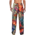 thumbnail image 7 of Salouo Butterflies On Rocky Cliff Print Pajama Pants for Men, Lounge Pants Elastic Waistband Casual Men's sleepwear Loungewear Sleep Pajama Pant -X-Large, 7 of 7