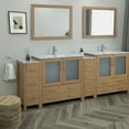 thumbnail image 3 of Vanity Art 96" Double Sink Freestanding Bathroom Vanity Set with Ceramic Top and Mirror, 3 of 8