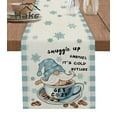 thumbnail image 2 of Coffee Gnome Snowflake Winter Table Runner Wedding Table Decor Tablecloth Holiday Dining Decor Cotton Linen Table Runner, 2 of 4
