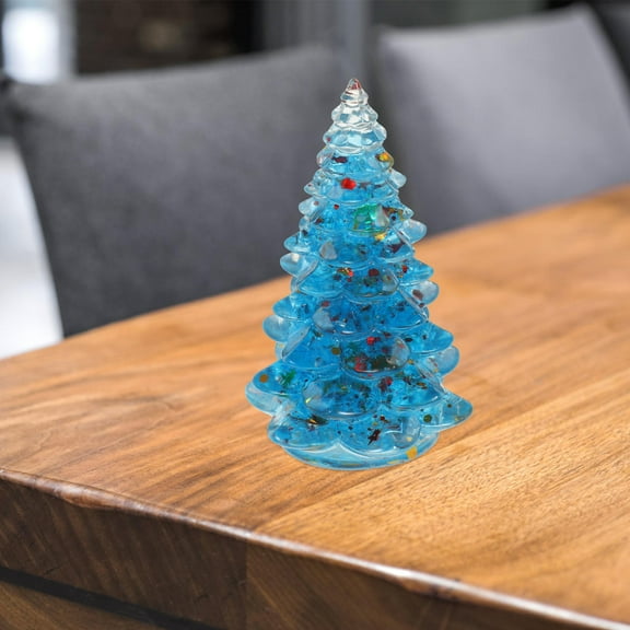 LEORX Simulated Tree Desktop Decoration Christmas Tree Ornament Blue 1Set