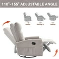 thumbnail image 6 of 360°Swivel Rocker Recliner, PAPROOS Small Rocking Recliner Chair, Home Theater Recliner with 2 Side Pockets, Nursery Glider Recliner, Manual Recliner for Adults for Living Room,   Light Gray, 6 of 9