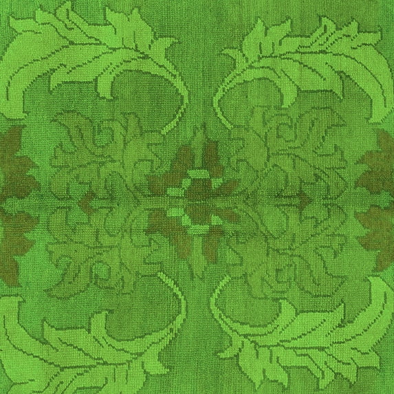 Ahgly Company Indoor Square Abstract Green Modern Area Rugs, 6' Square