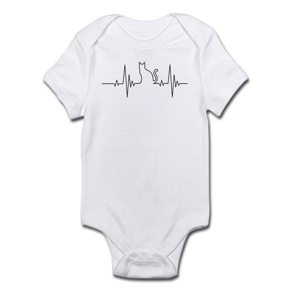 CafePress - Cat Heartbeat - Baby Light Bodysuit