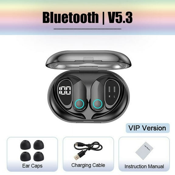 New Bluetooth 5.3 Earphones Wireless Headphones Sport Waterproof Headset HiFi Stereo Earhooks Noise Reduction With Mic Earbud
