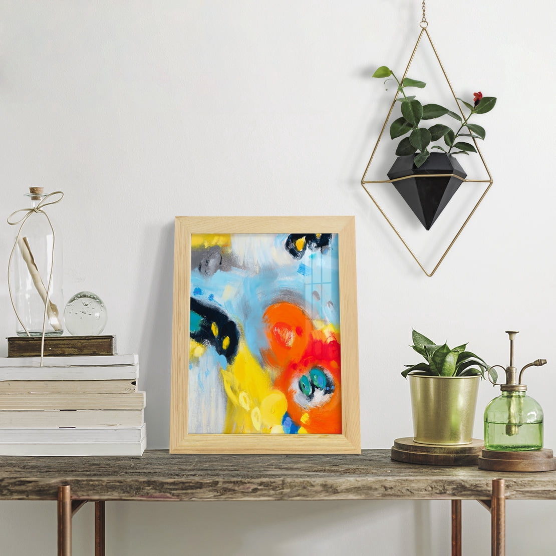 In the Loop II -Framed Print w/glass-Natural Wood